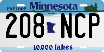 MN license plate 208NCP