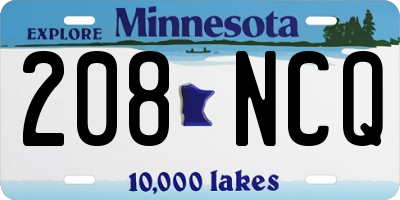 MN license plate 208NCQ