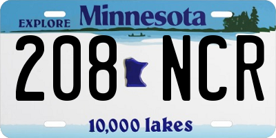 MN license plate 208NCR
