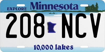 MN license plate 208NCV