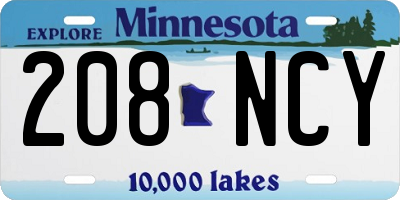 MN license plate 208NCY