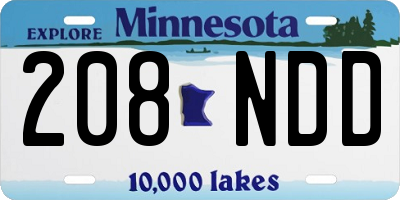 MN license plate 208NDD