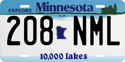 MN license plate 208NML