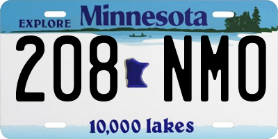 MN license plate 208NMO
