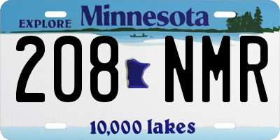 MN license plate 208NMR