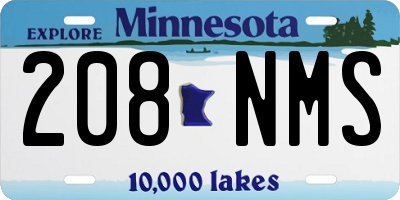 MN license plate 208NMS