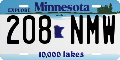 MN license plate 208NMW