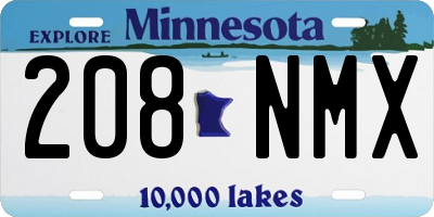 MN license plate 208NMX