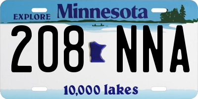 MN license plate 208NNA