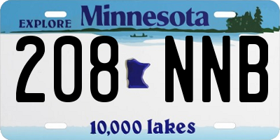 MN license plate 208NNB