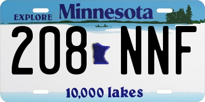MN license plate 208NNF