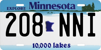 MN license plate 208NNI