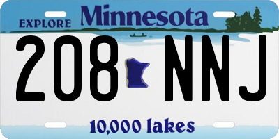 MN license plate 208NNJ