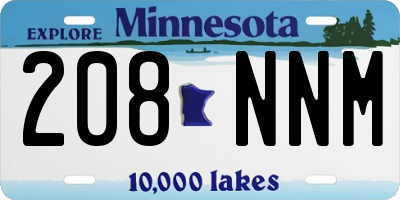 MN license plate 208NNM