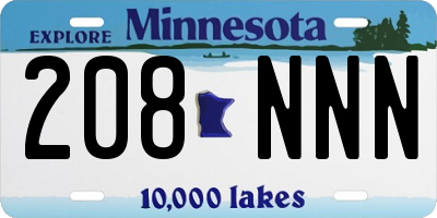 MN license plate 208NNN