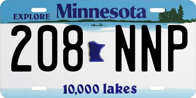 MN license plate 208NNP