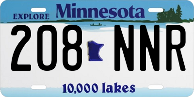 MN license plate 208NNR