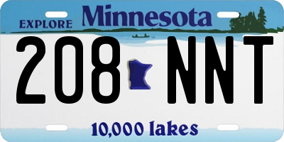 MN license plate 208NNT