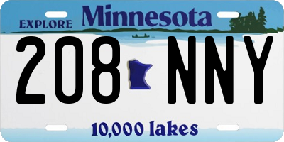 MN license plate 208NNY