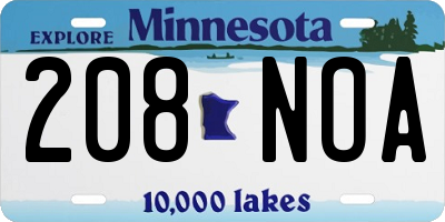 MN license plate 208NOA