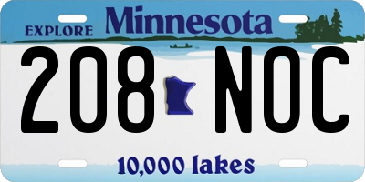 MN license plate 208NOC