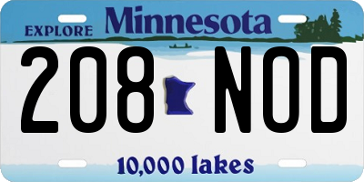 MN license plate 208NOD