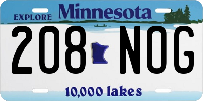 MN license plate 208NOG
