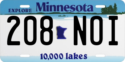 MN license plate 208NOI