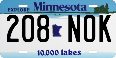MN license plate 208NOK