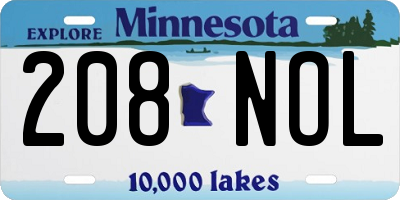 MN license plate 208NOL