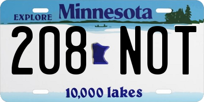 MN license plate 208NOT
