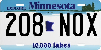MN license plate 208NOX