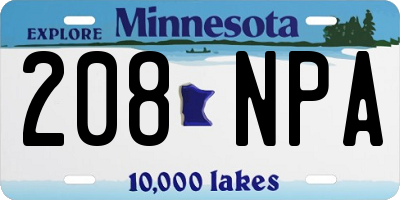 MN license plate 208NPA