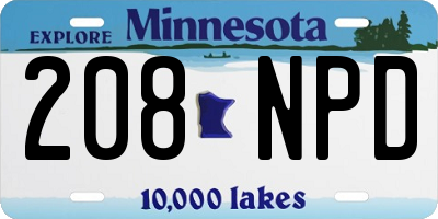 MN license plate 208NPD