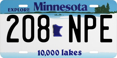 MN license plate 208NPE