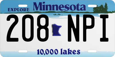 MN license plate 208NPI