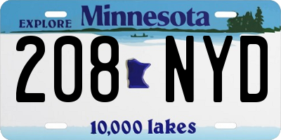 MN license plate 208NYD