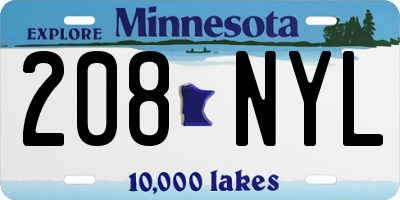 MN license plate 208NYL