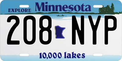 MN license plate 208NYP