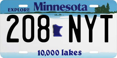 MN license plate 208NYT