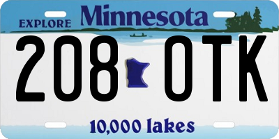 MN license plate 208OTK