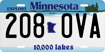 MN license plate 208OVA