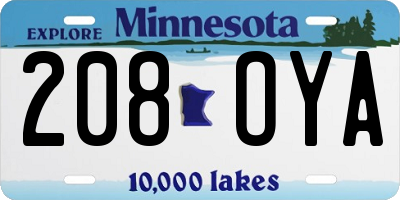 MN license plate 208OYA
