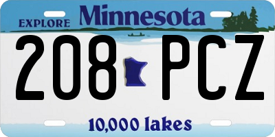 MN license plate 208PCZ