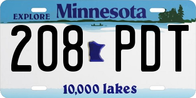 MN license plate 208PDT