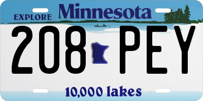 MN license plate 208PEY