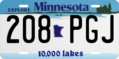 MN license plate 208PGJ