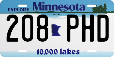 MN license plate 208PHD