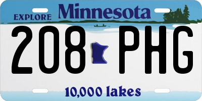 MN license plate 208PHG