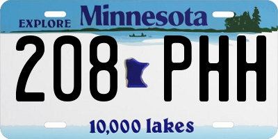 MN license plate 208PHH